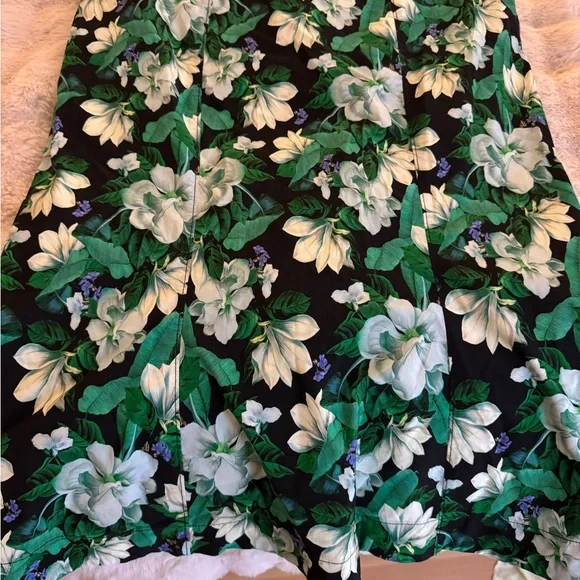NWT $170 Anthropologie Green Floral Midi Dress - Picture 3 of 5